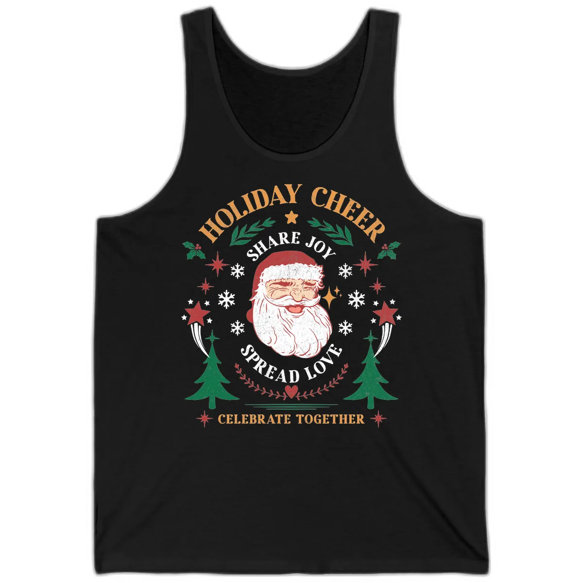 Holiday Cheer Santa Claus Celebration Tank in Black