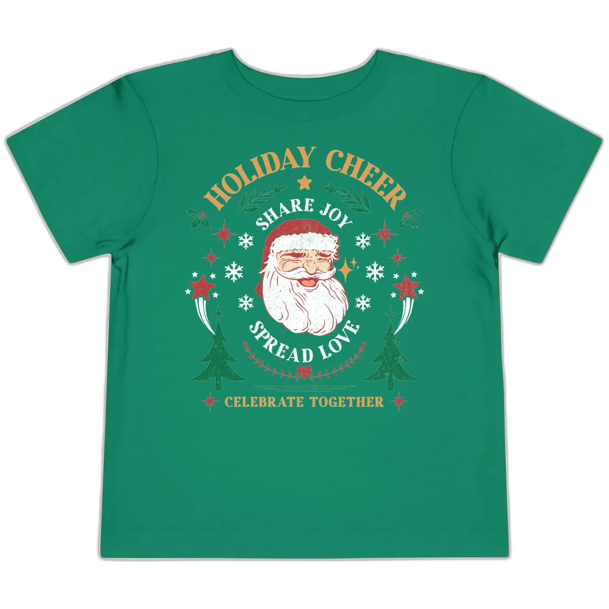 Holiday Cheer Santa Claus Celebration Toddler T-Shirt in Kelly