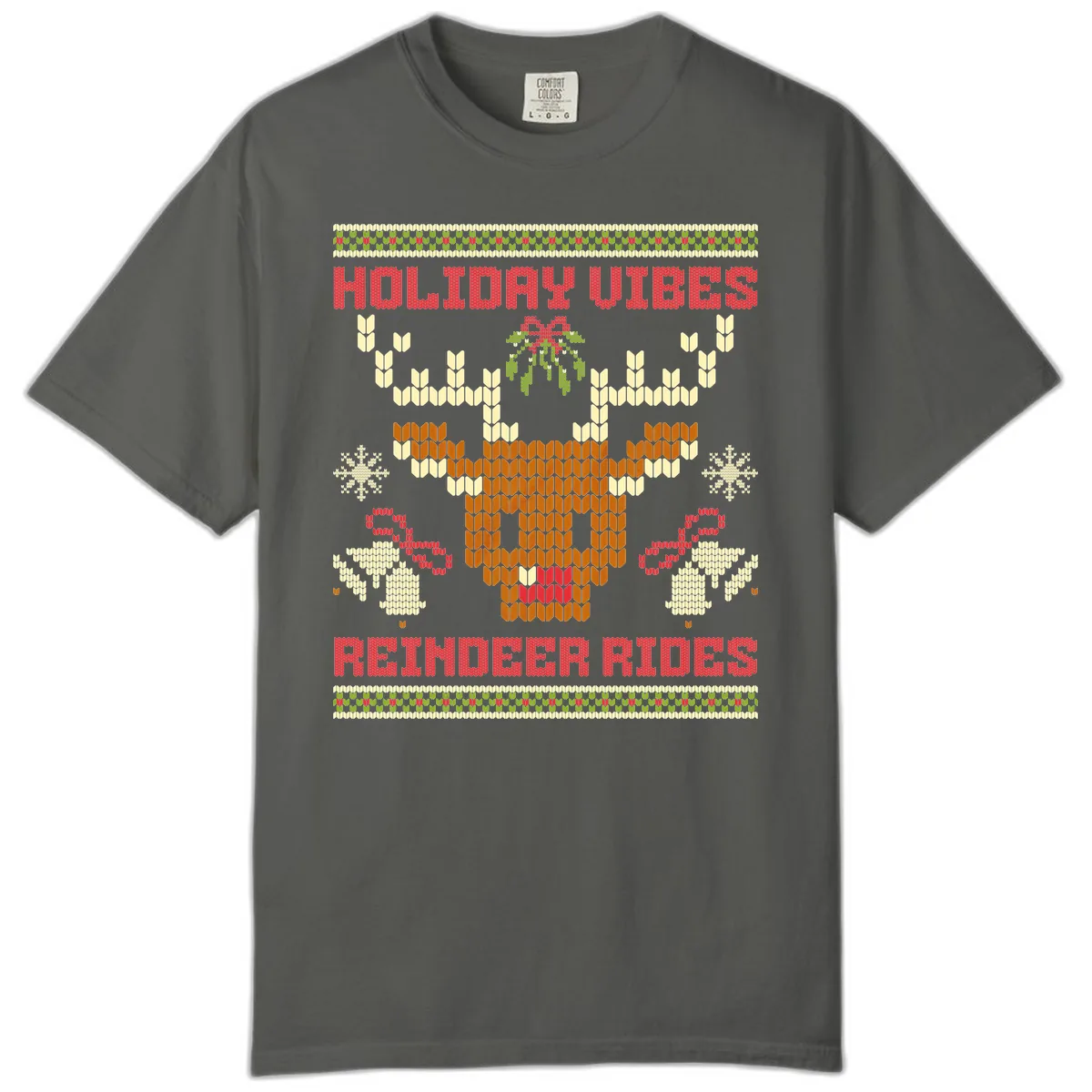 Holiday Vibes Reindeer Rides Comfort Color in Pepper