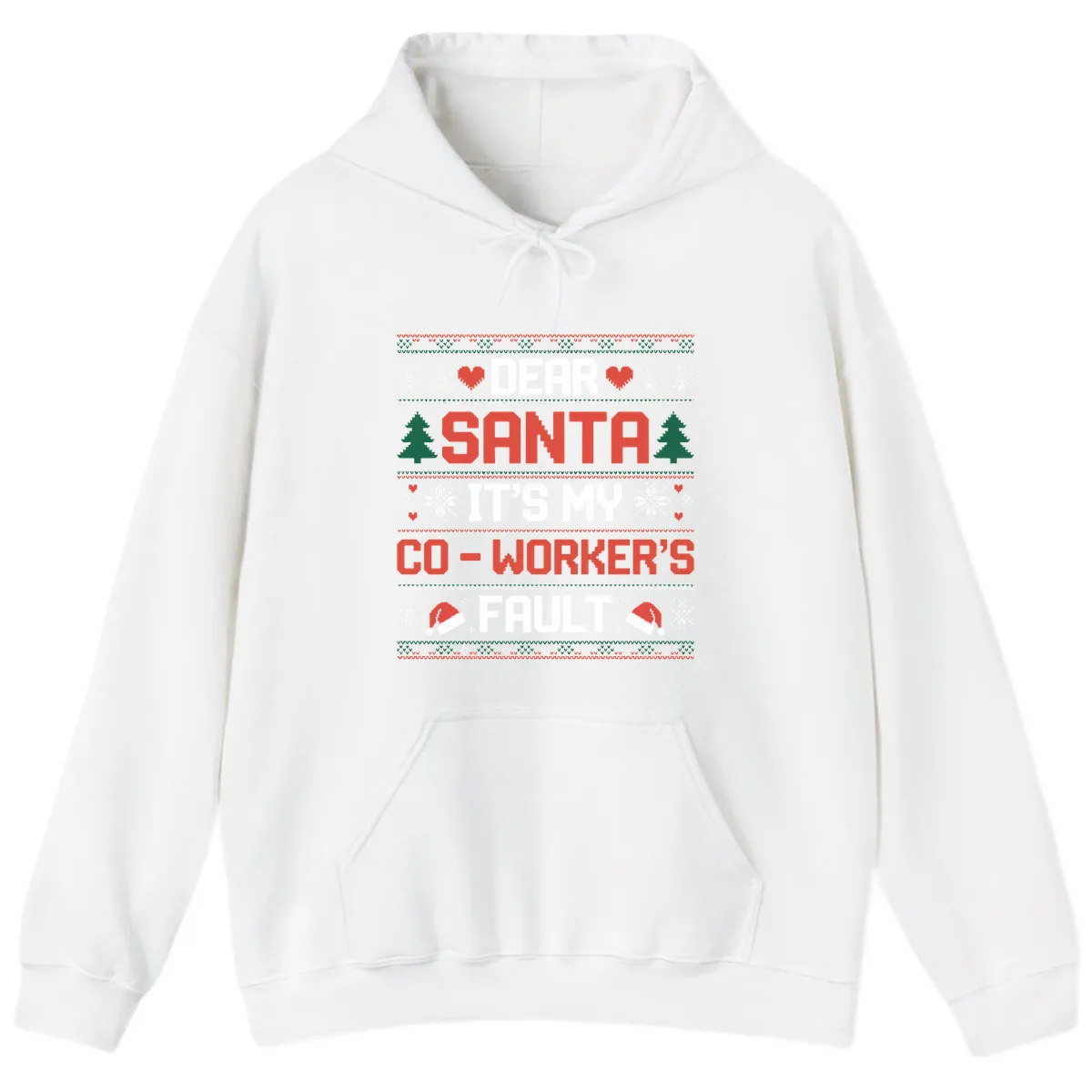 Dear Santa It's My Co-Worker's Fault Hoodie in White