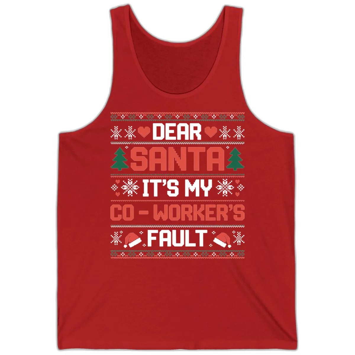 Dear Santa It's My Co-Worker's Fault Tank in Red