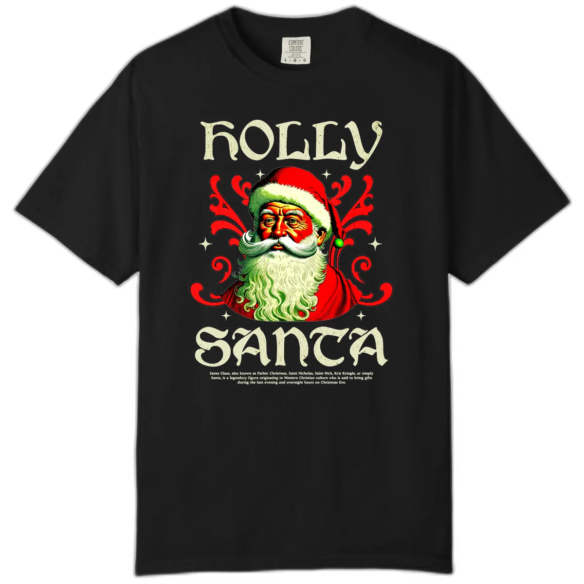 Holly Jolly Santa Claus Comfort Color in Black