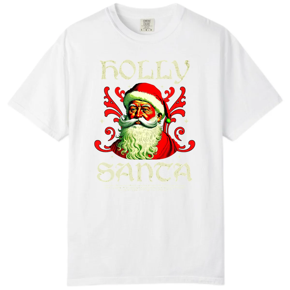 Holly Jolly Santa Claus Comfort Color in White
