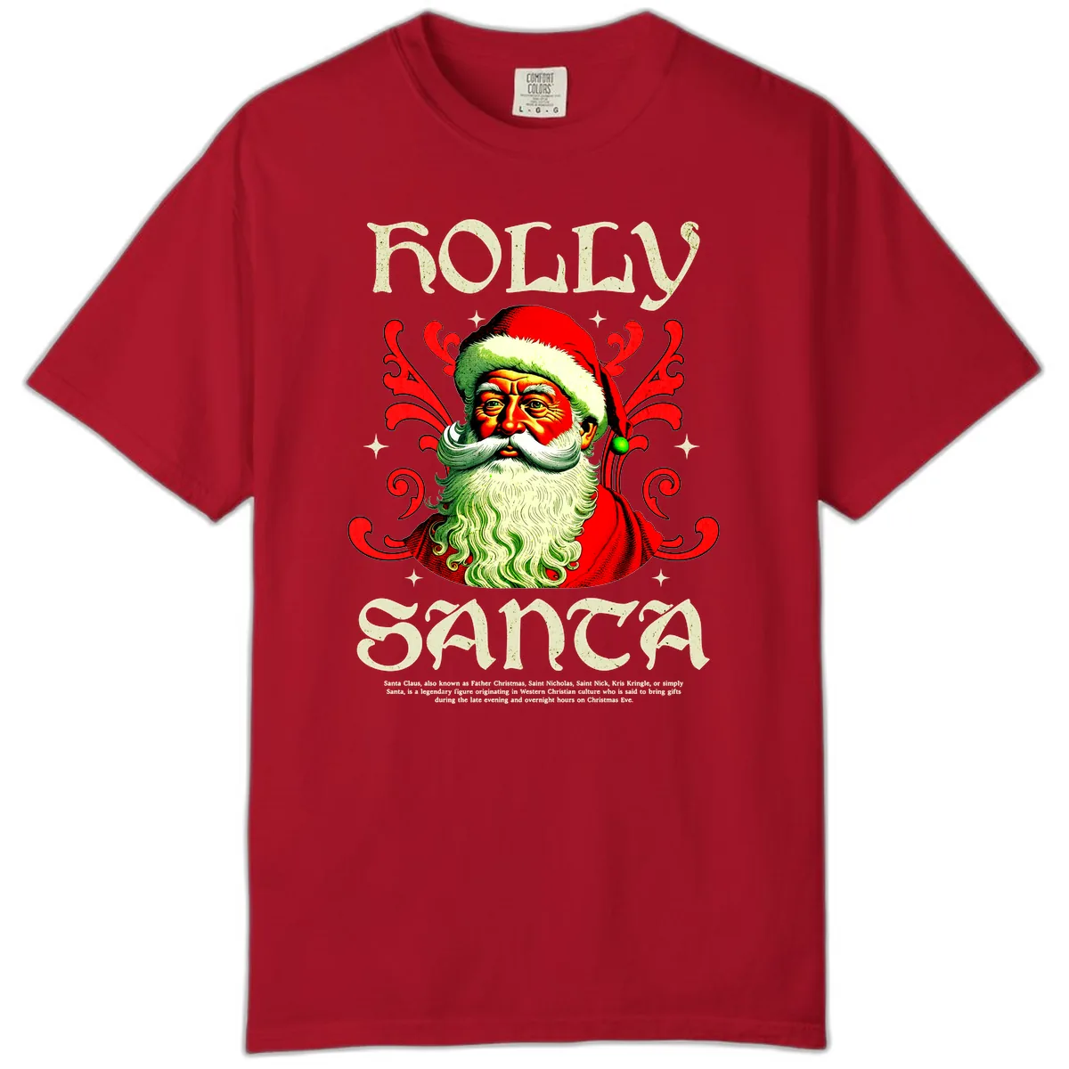 Holly Jolly Santa Claus Comfort Color in Red