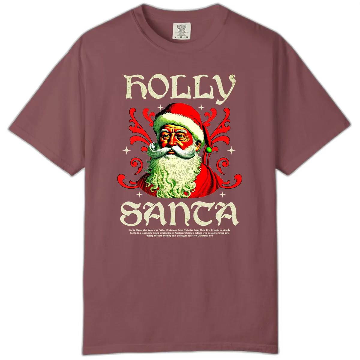 Holly Jolly Santa Claus Comfort Color in Brick
