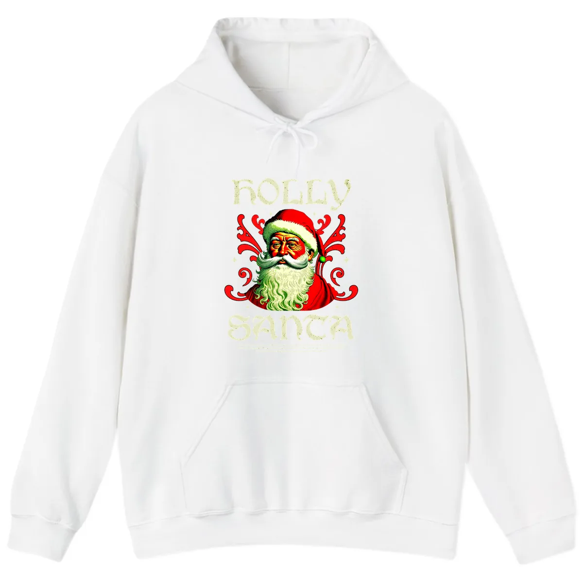 Holly Jolly Santa Claus Hoodie in White