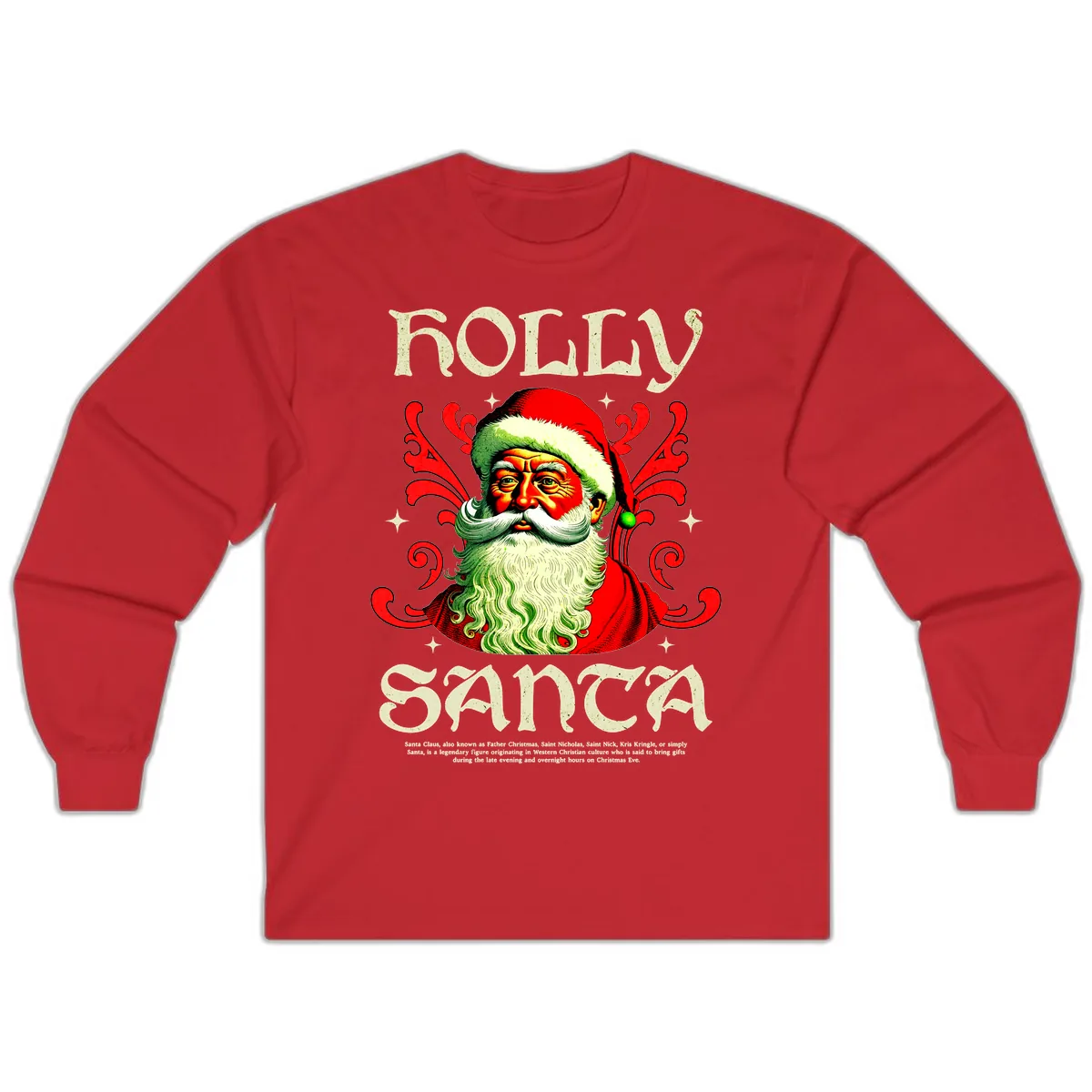 Holly Jolly Santa Claus Long Sleeve in Red