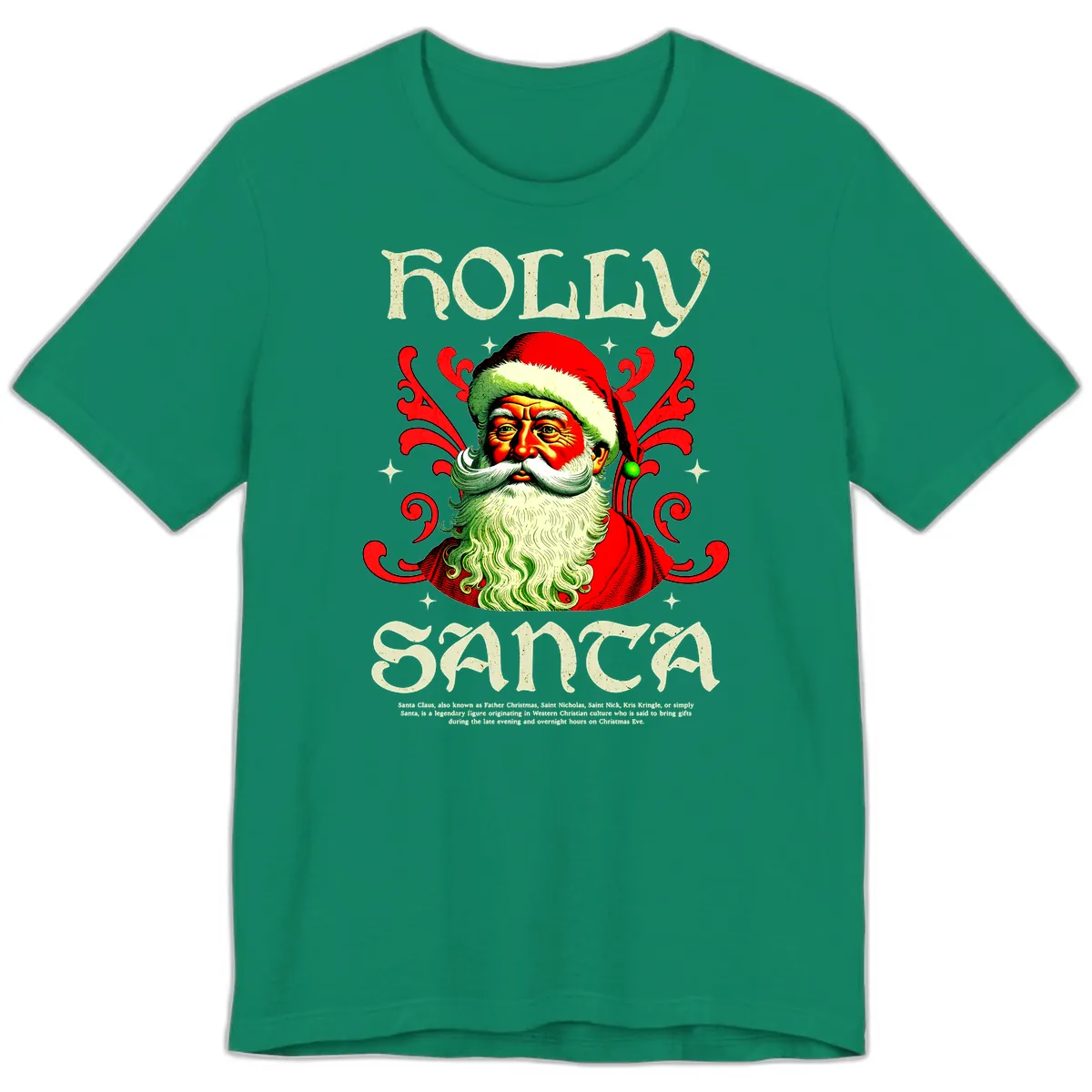 Holly Jolly Santa Claus Premium T-Shirt in Kelly