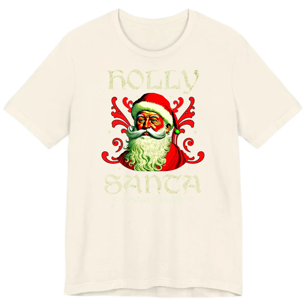 Holly Jolly Santa Claus Premium T-Shirt in Natural
