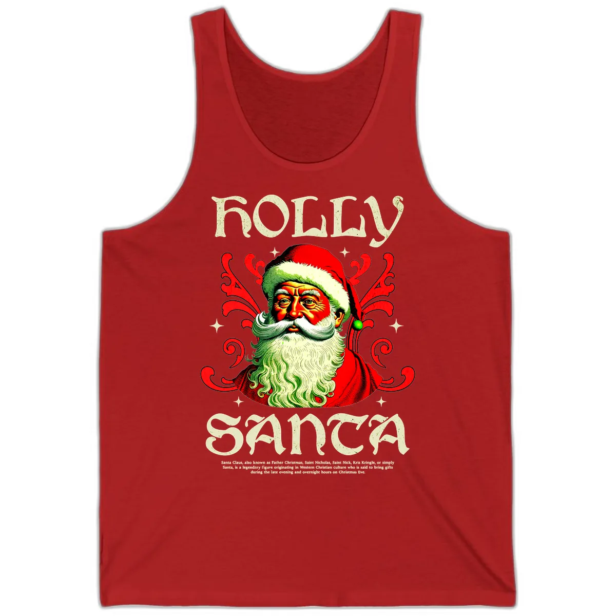 Holly Jolly Santa Claus Tank in Red