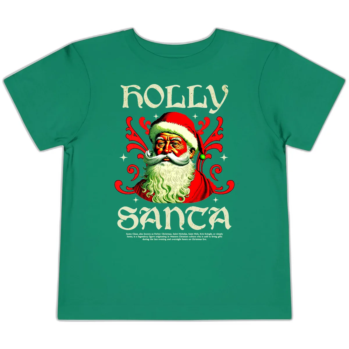 Holly Jolly Santa Claus Toddler T-Shirt in Kelly