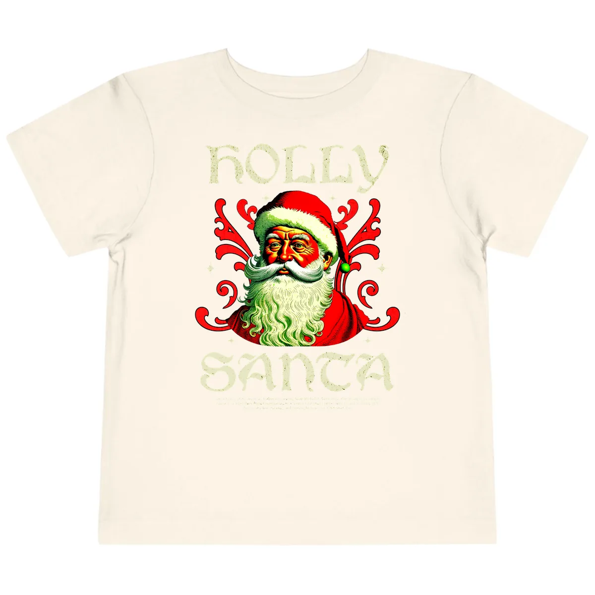 Holly Jolly Santa Claus Toddler T-Shirt in Natural