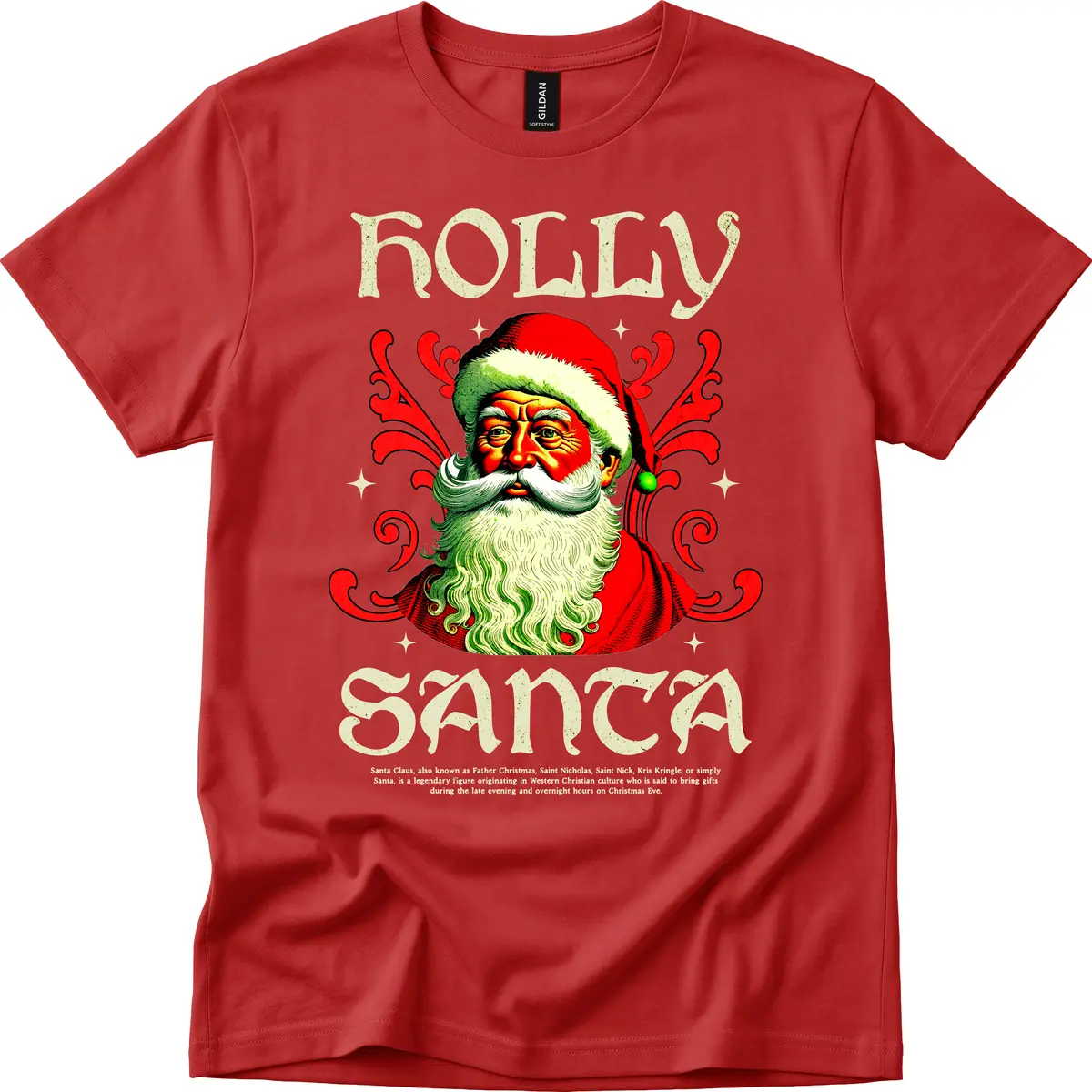 Holly Jolly Santa Claus T-Shirt in Red