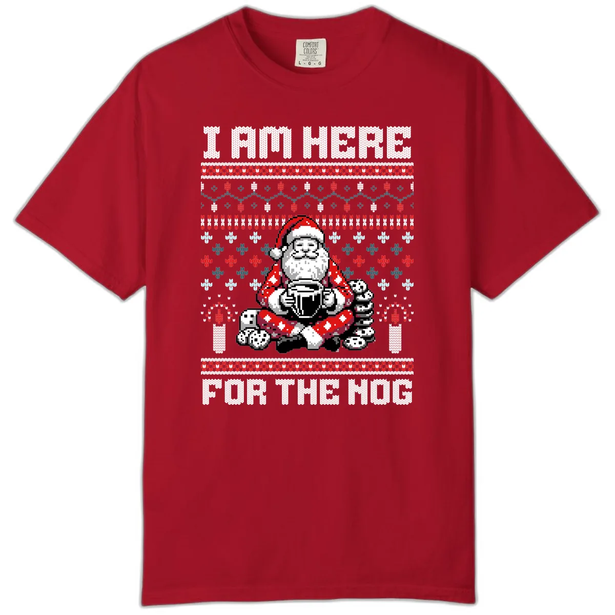 Santa Is Here For The Nog Comfort Color in Red