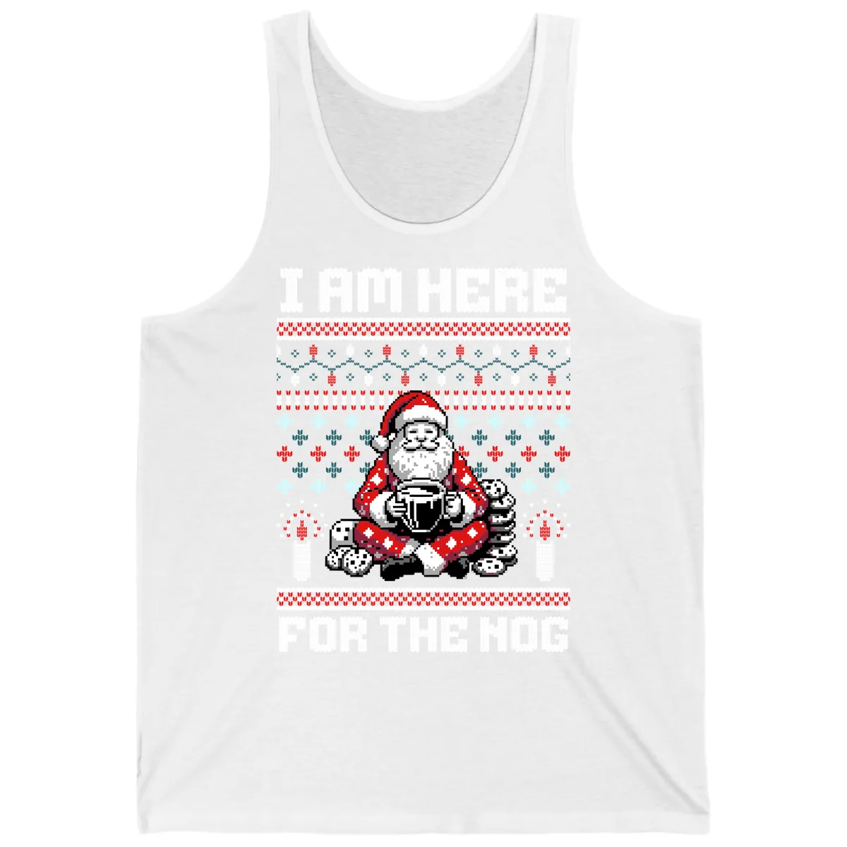Santa Is Here For The Nog Tank in White