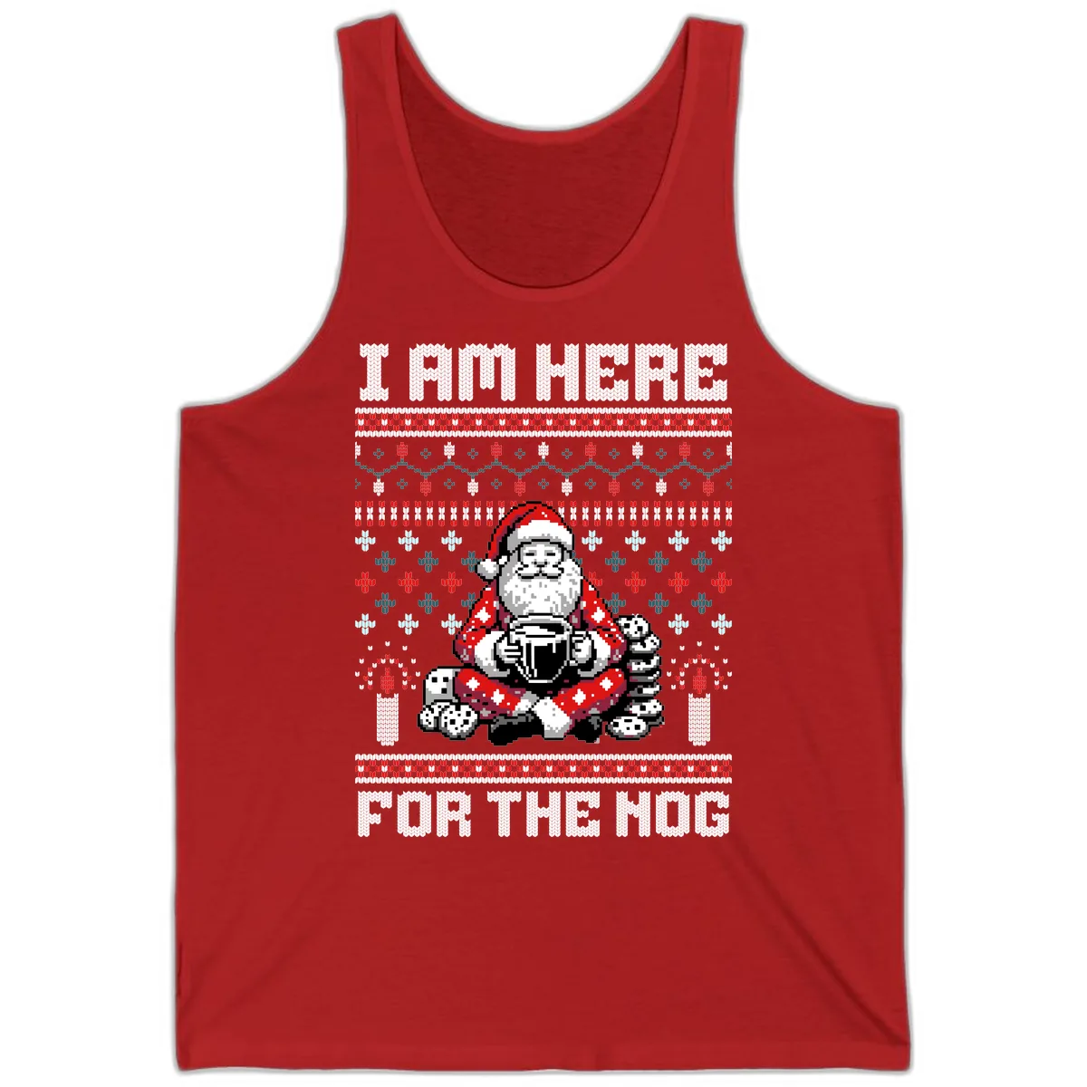 Santa Is Here For The Nog Tank in Red