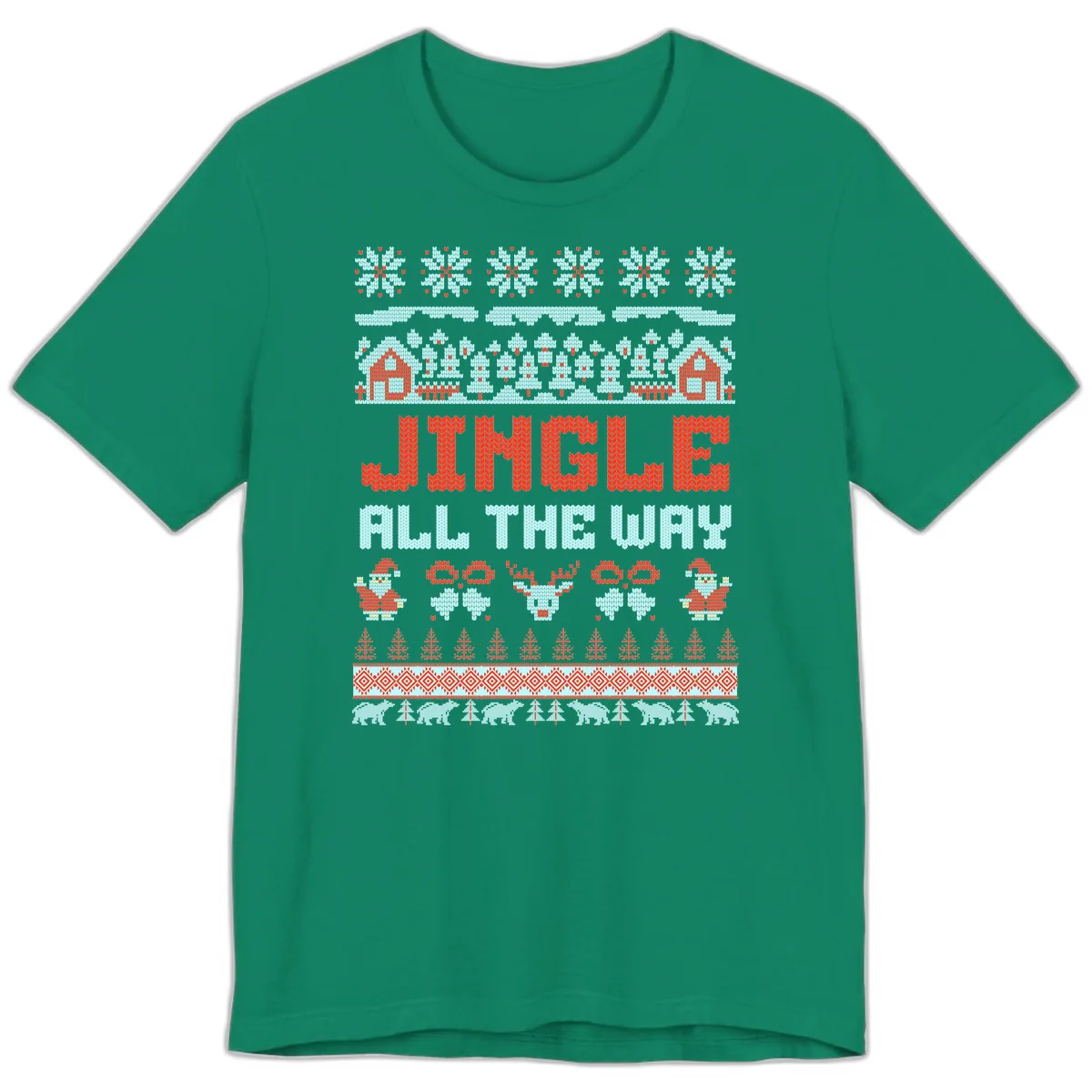 Jingle All The Way Ugly Christmas Sweater Premium T-Shirt in Kelly