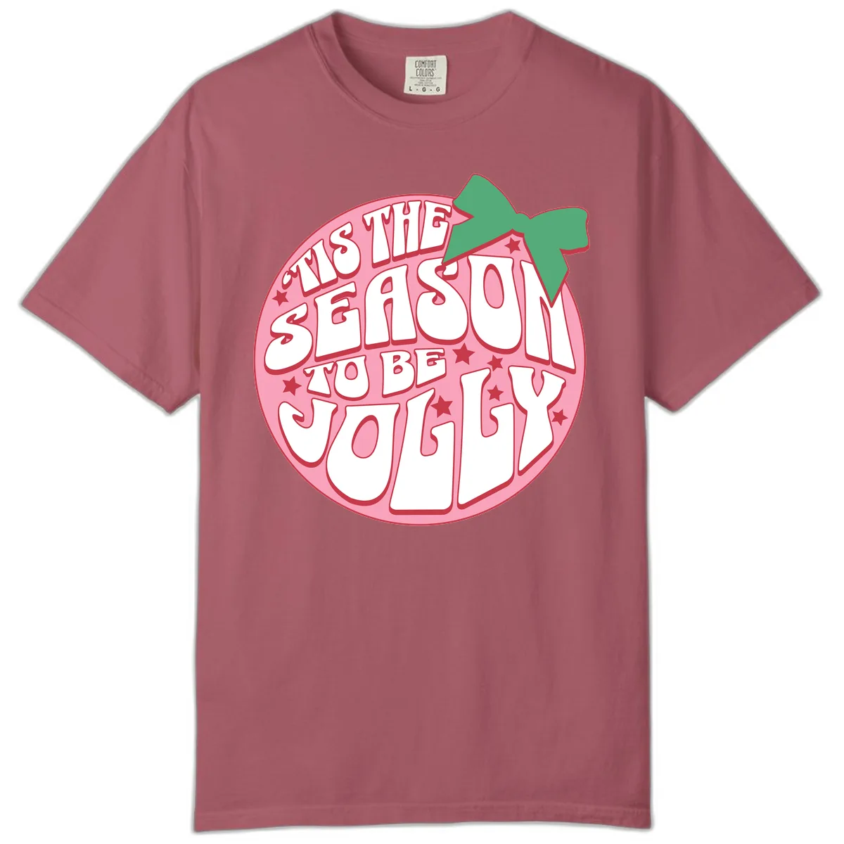 Tis The Season To Be Jolly Comfort Color in Crimson