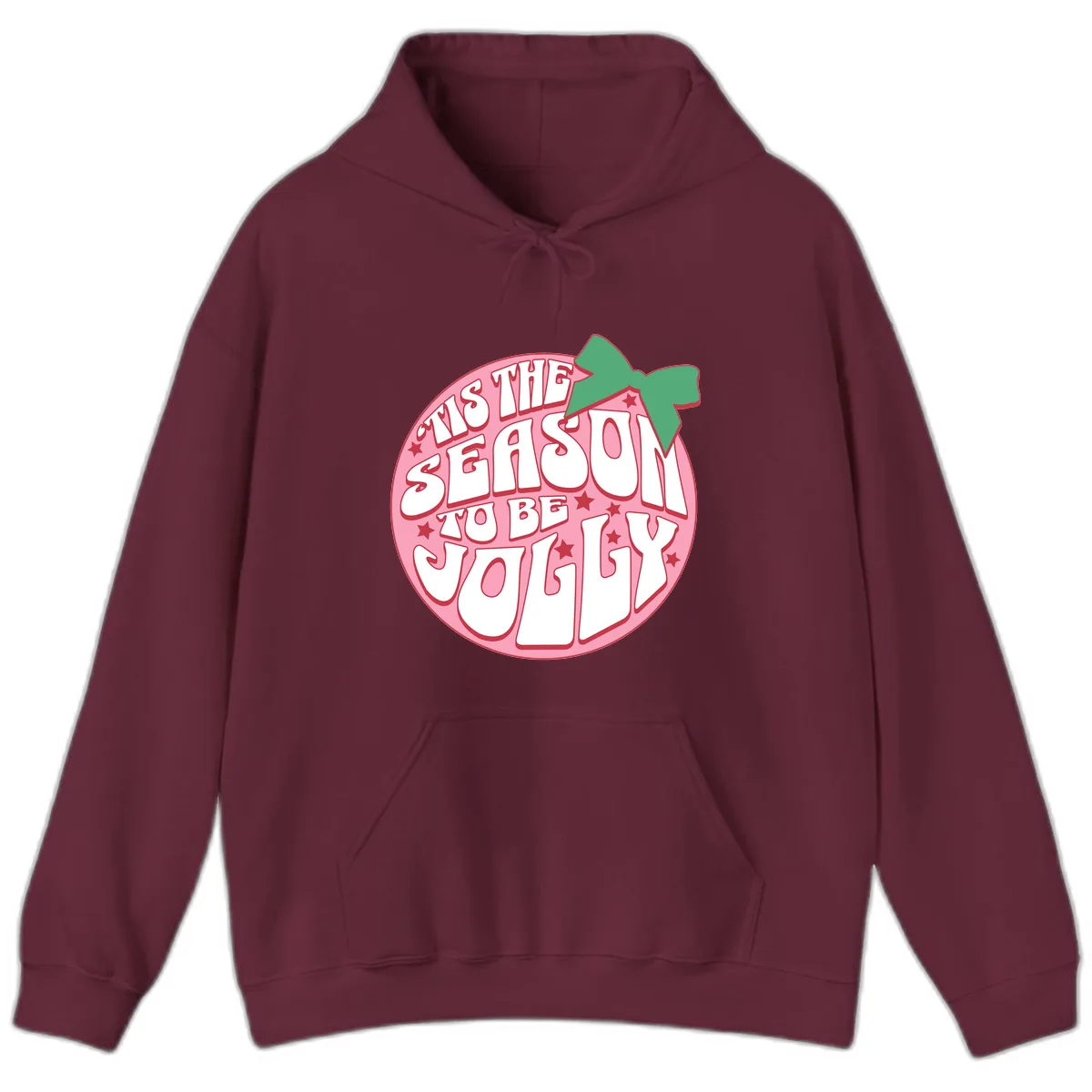 Tis The Season To Be Jolly Hoodie in Maroon