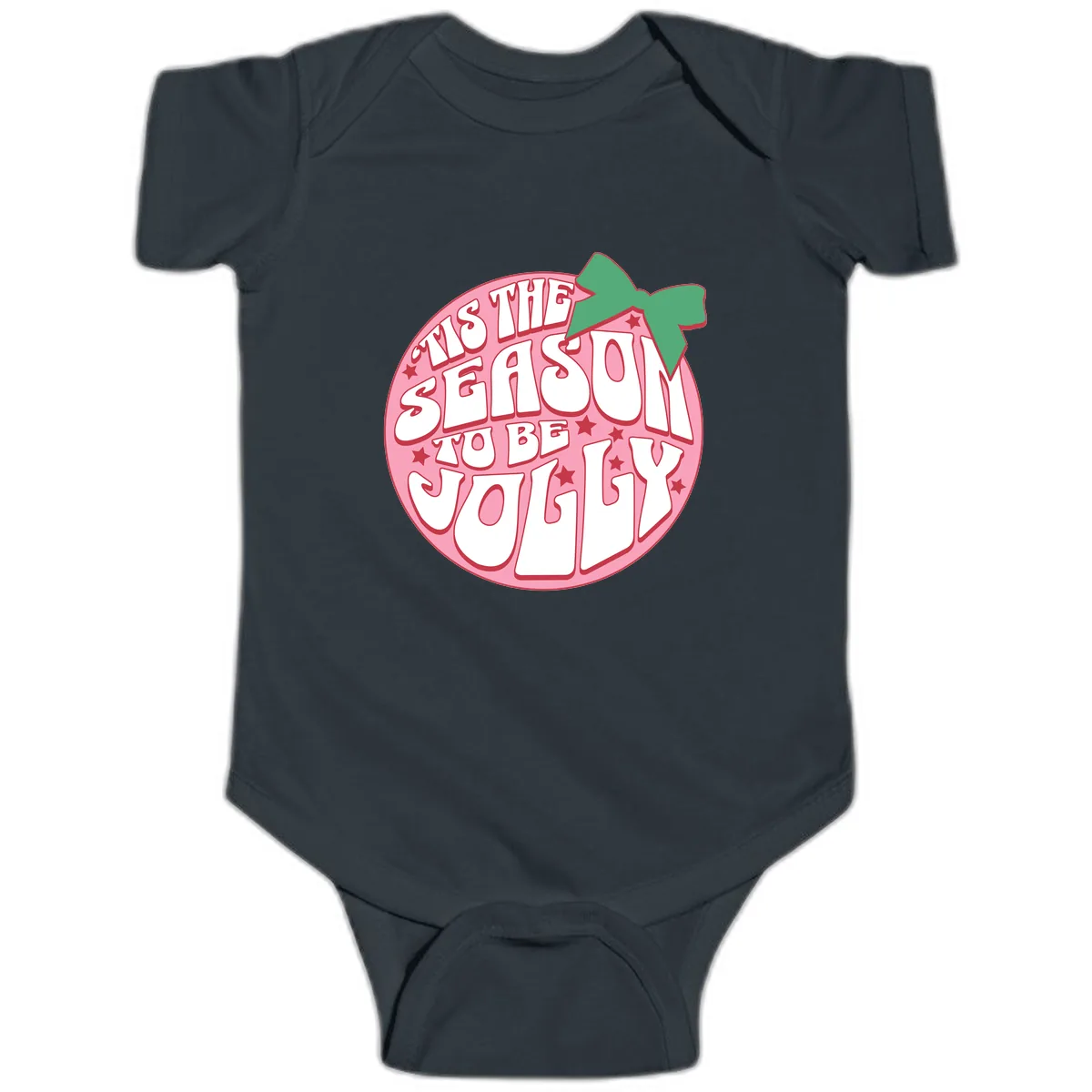 Tis The Season To Be Jolly Baby Onesie in Black