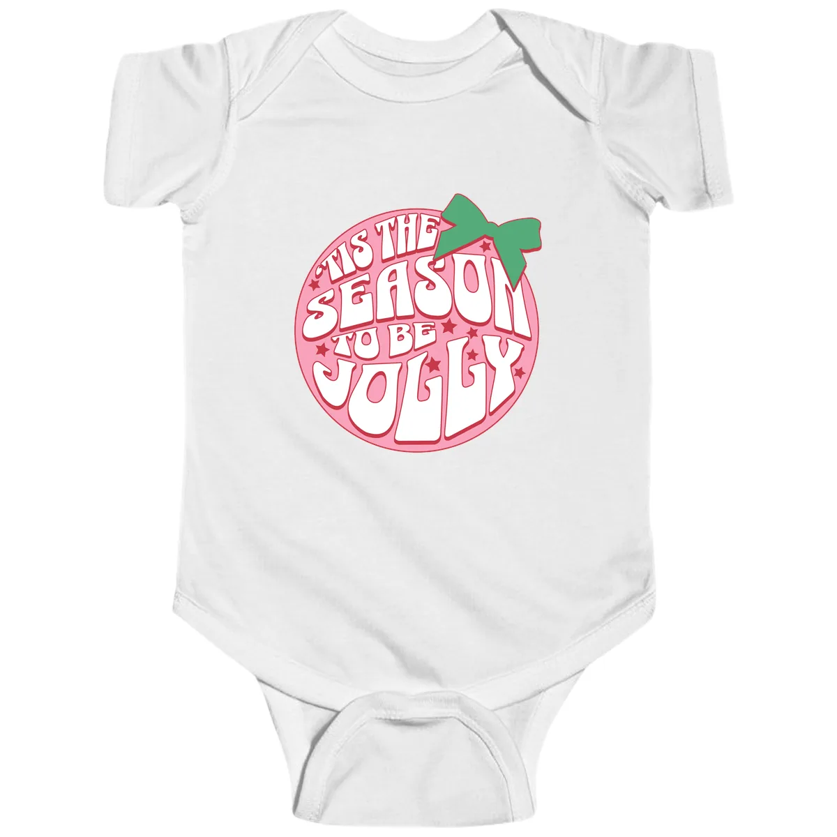 Tis The Season To Be Jolly Baby Onesie in White
