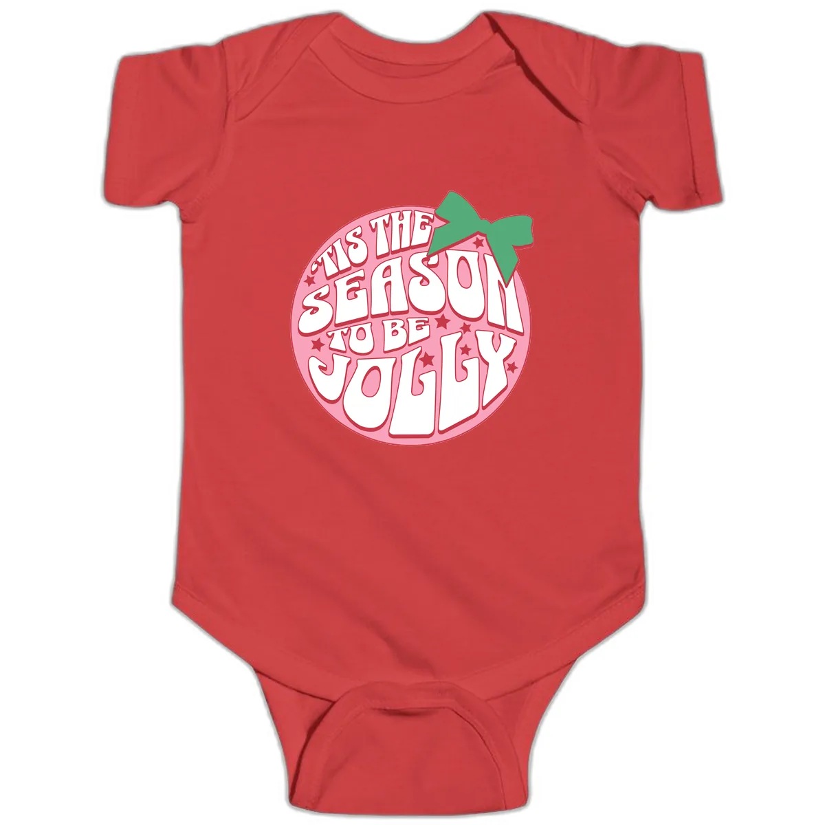 Tis The Season To Be Jolly Baby Onesie in Red