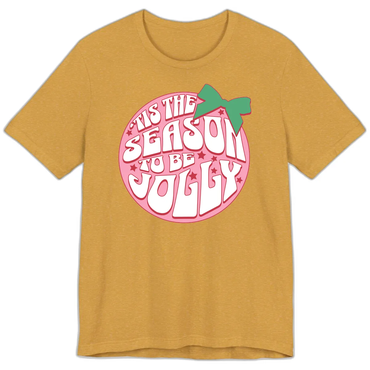 Tis The Season To Be Jolly Premium T-Shirt in Heather Mustard