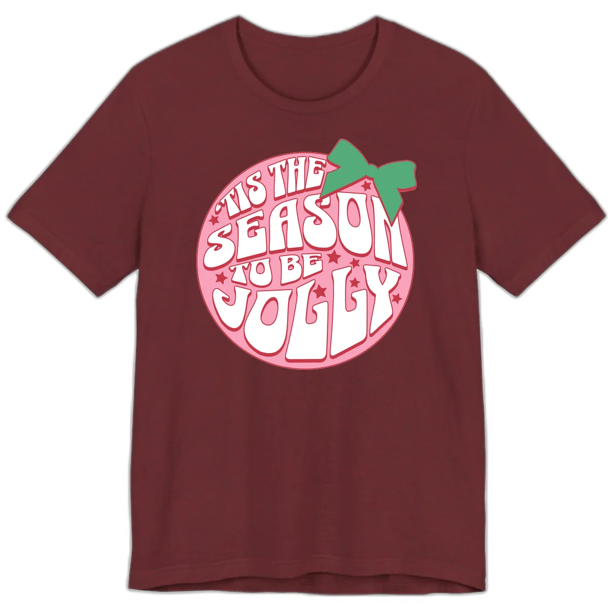 Tis The Season To Be Jolly Premium T-Shirt in Heather Cardinal
