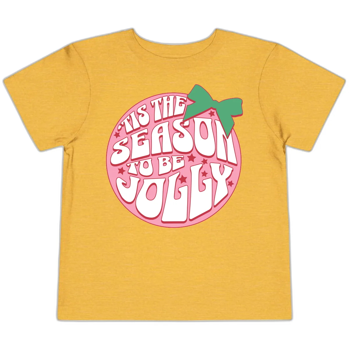 Tis The Season To Be Jolly Toddler T-Shirt in Heather Yellow Gold