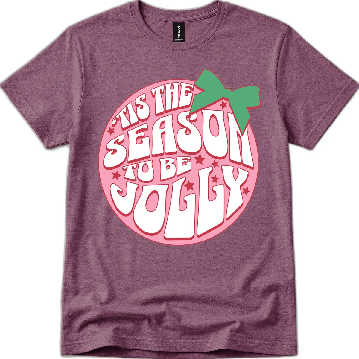 Tis The Season To Be Jolly T-Shirt in Heather Maroon