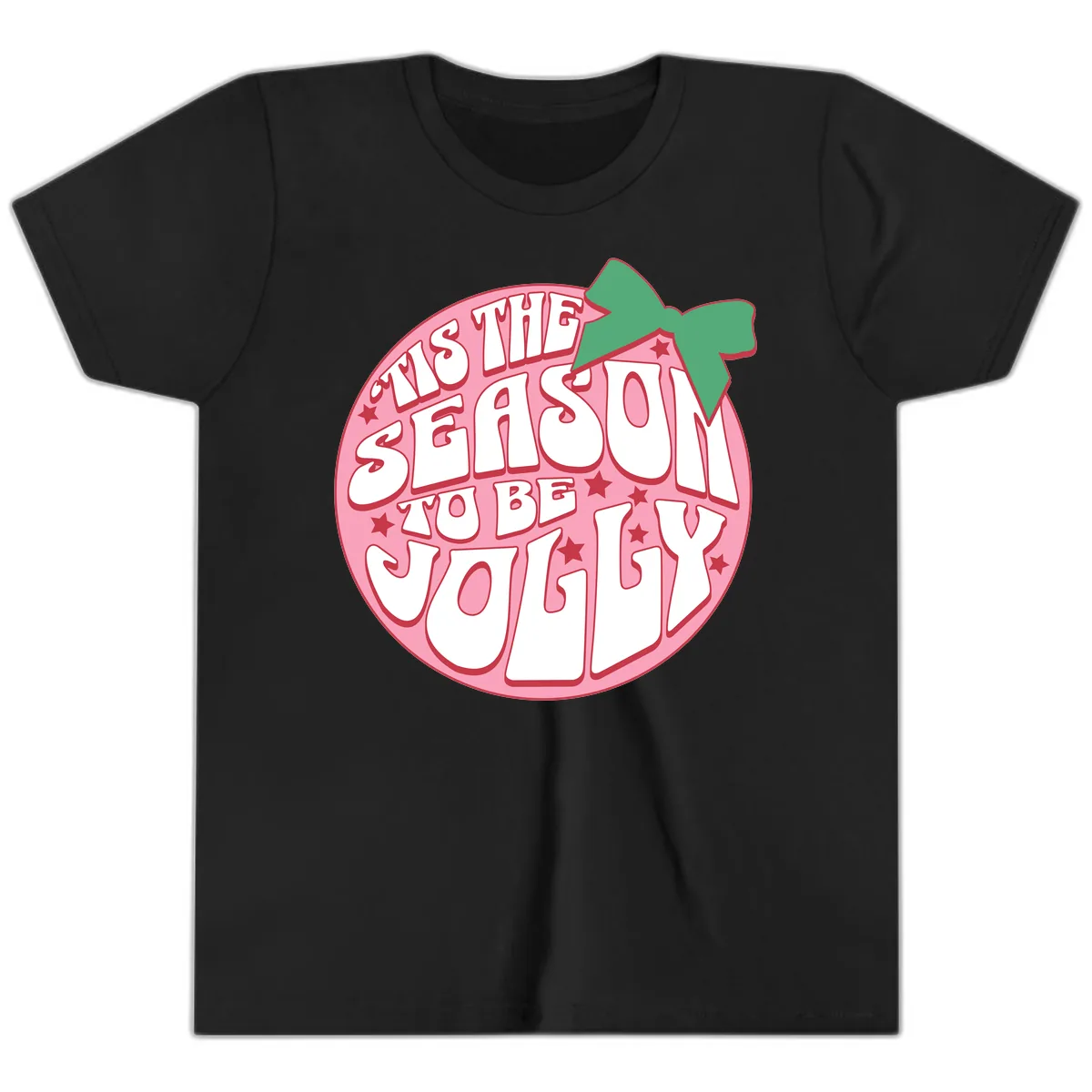Tis The Season To Be Jolly Youth T-Shirt in Black