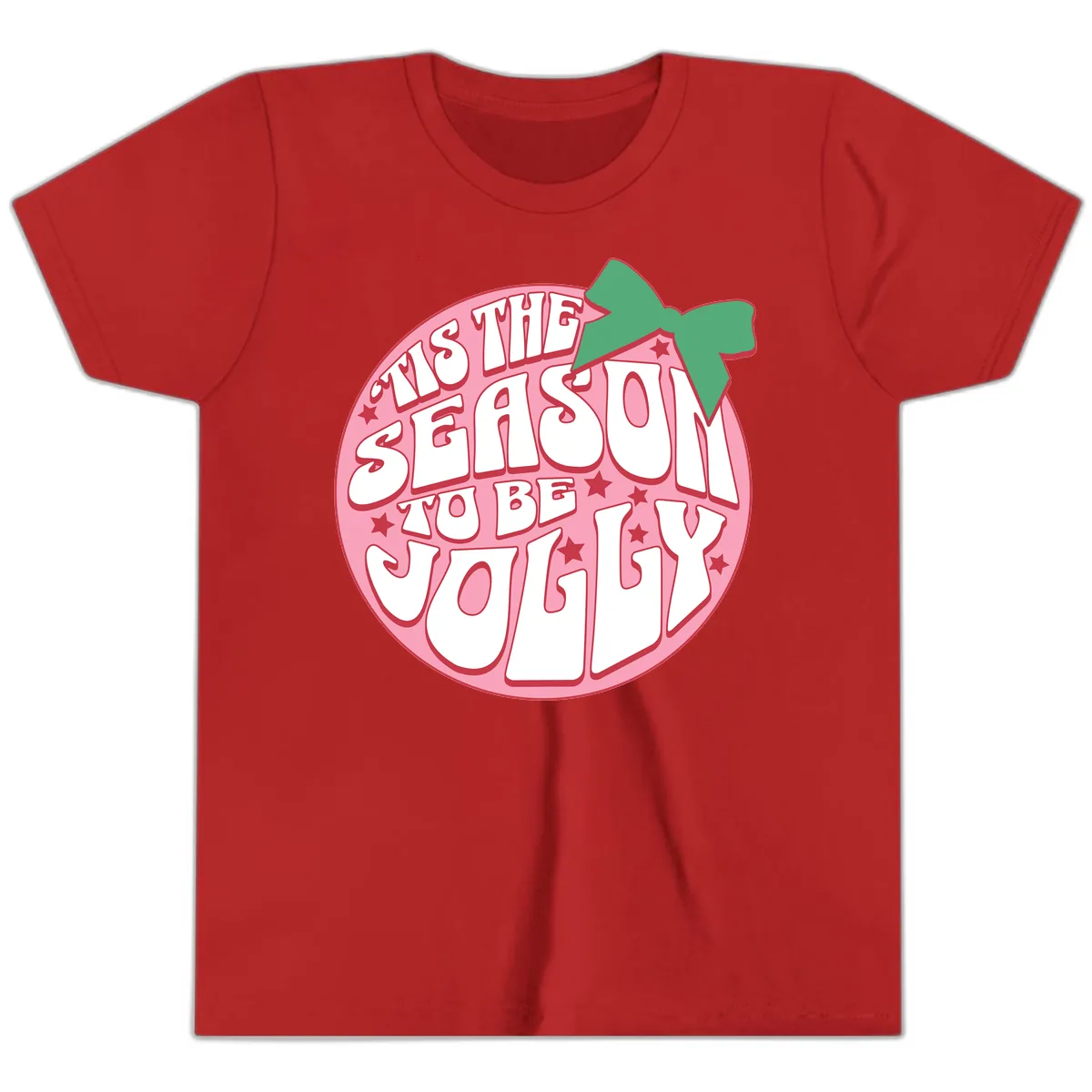Tis The Season To Be Jolly Youth T-Shirt in Red