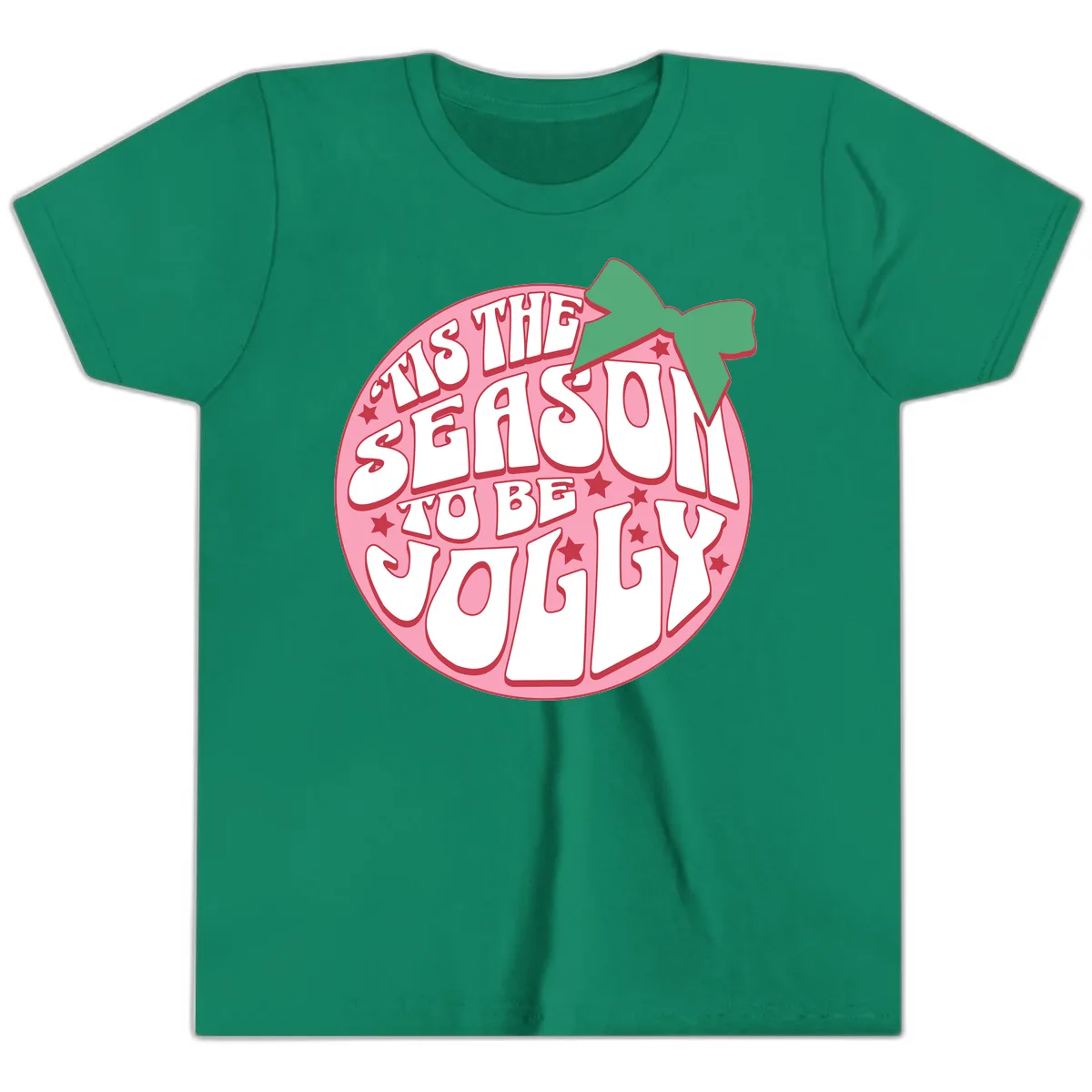 Tis The Season To Be Jolly Youth T-Shirt in Kelly