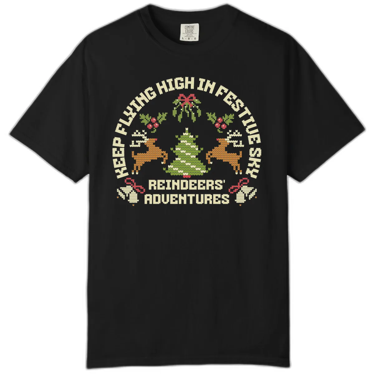 Reindeers' Adventures Festivus Flying High Comfort Color in Black