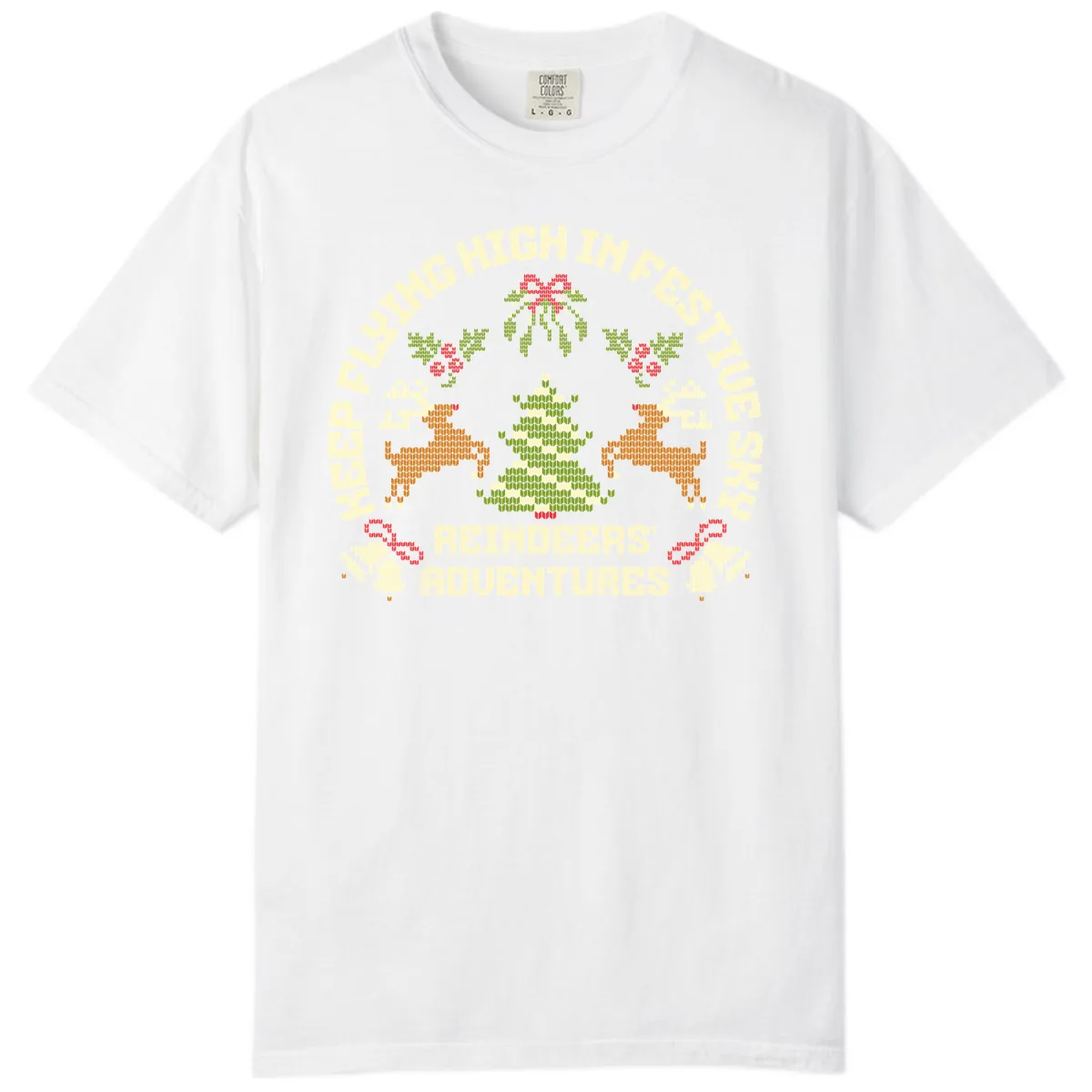 Reindeers' Adventures Festivus Flying High Comfort Color in White