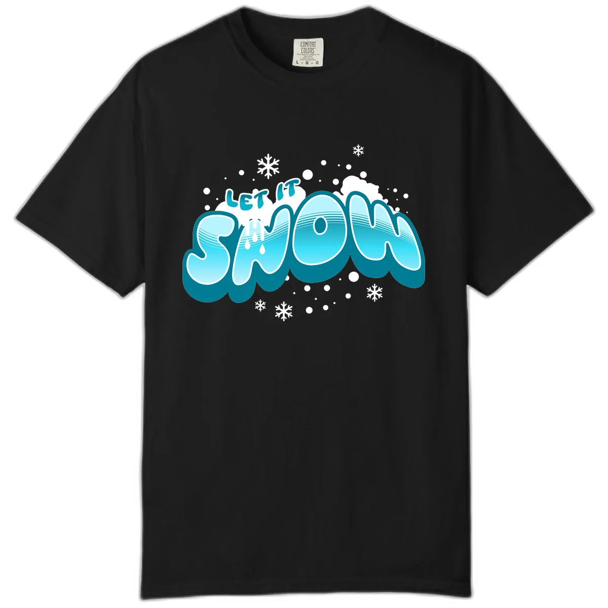 Let It Snow Holiday Typography Comfort Color in Black