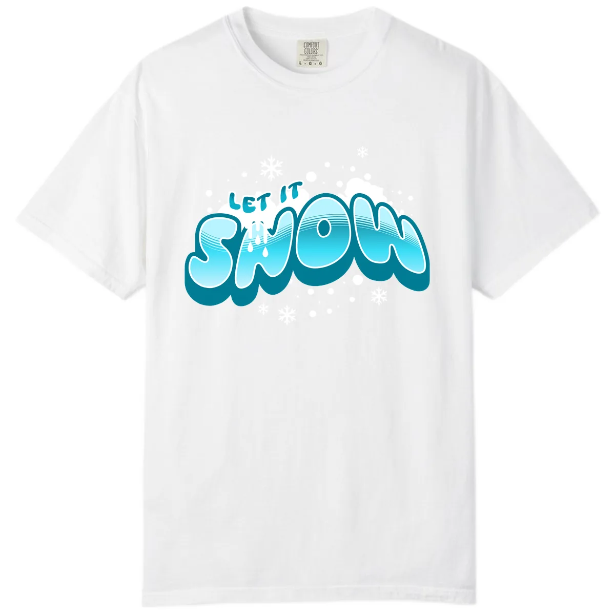 Let It Snow Holiday Typography Comfort Color in White