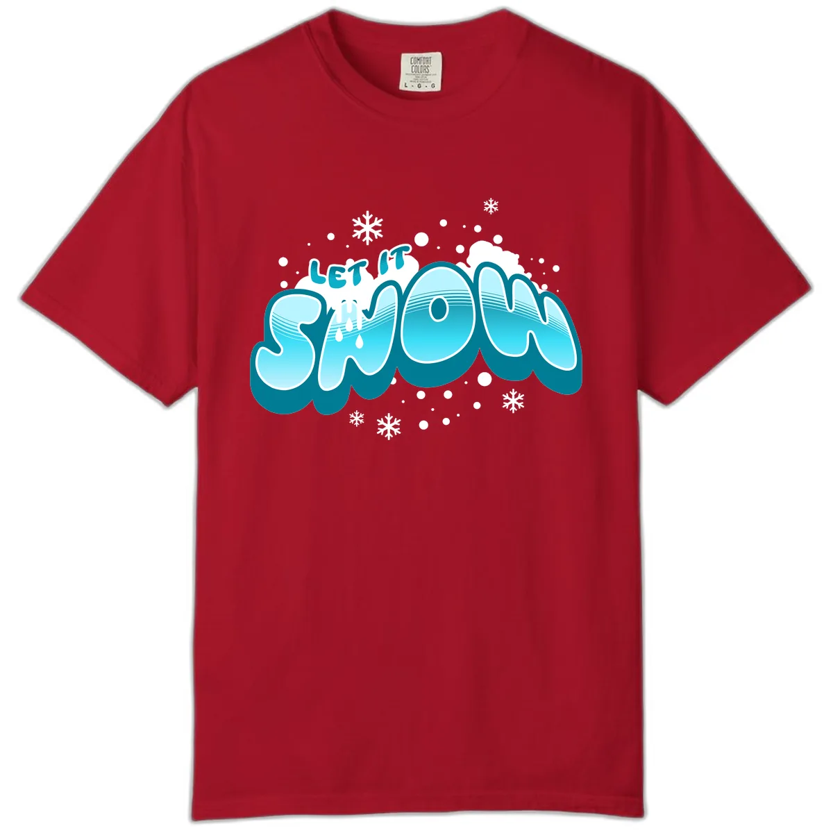 Let It Snow Holiday Typography Comfort Color in Red
