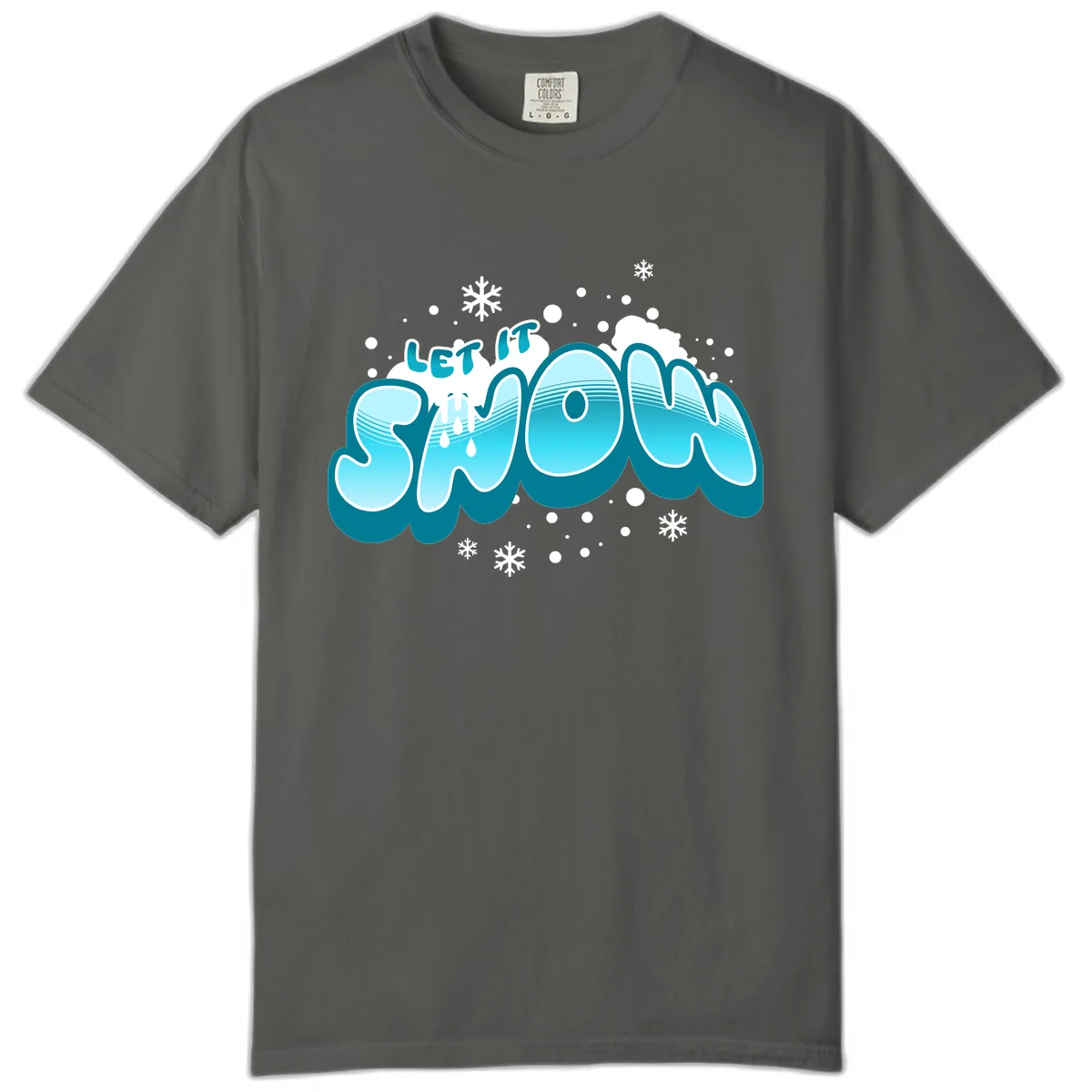 Let It Snow Holiday Typography Comfort Color in Pepper