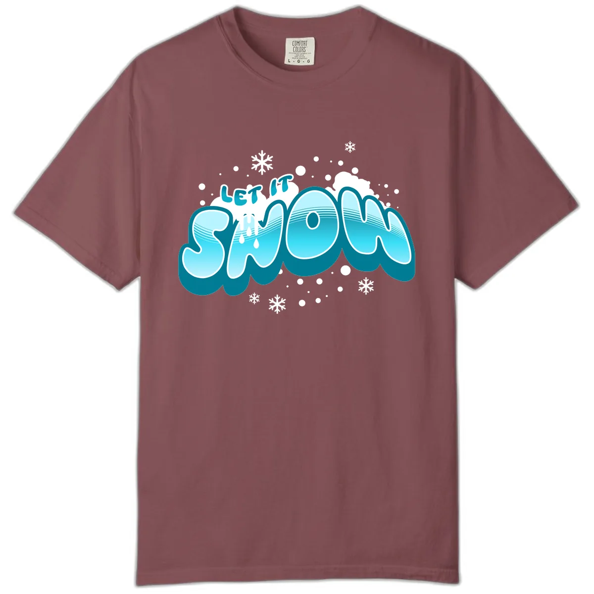 Let It Snow Holiday Typography Comfort Color in Brick