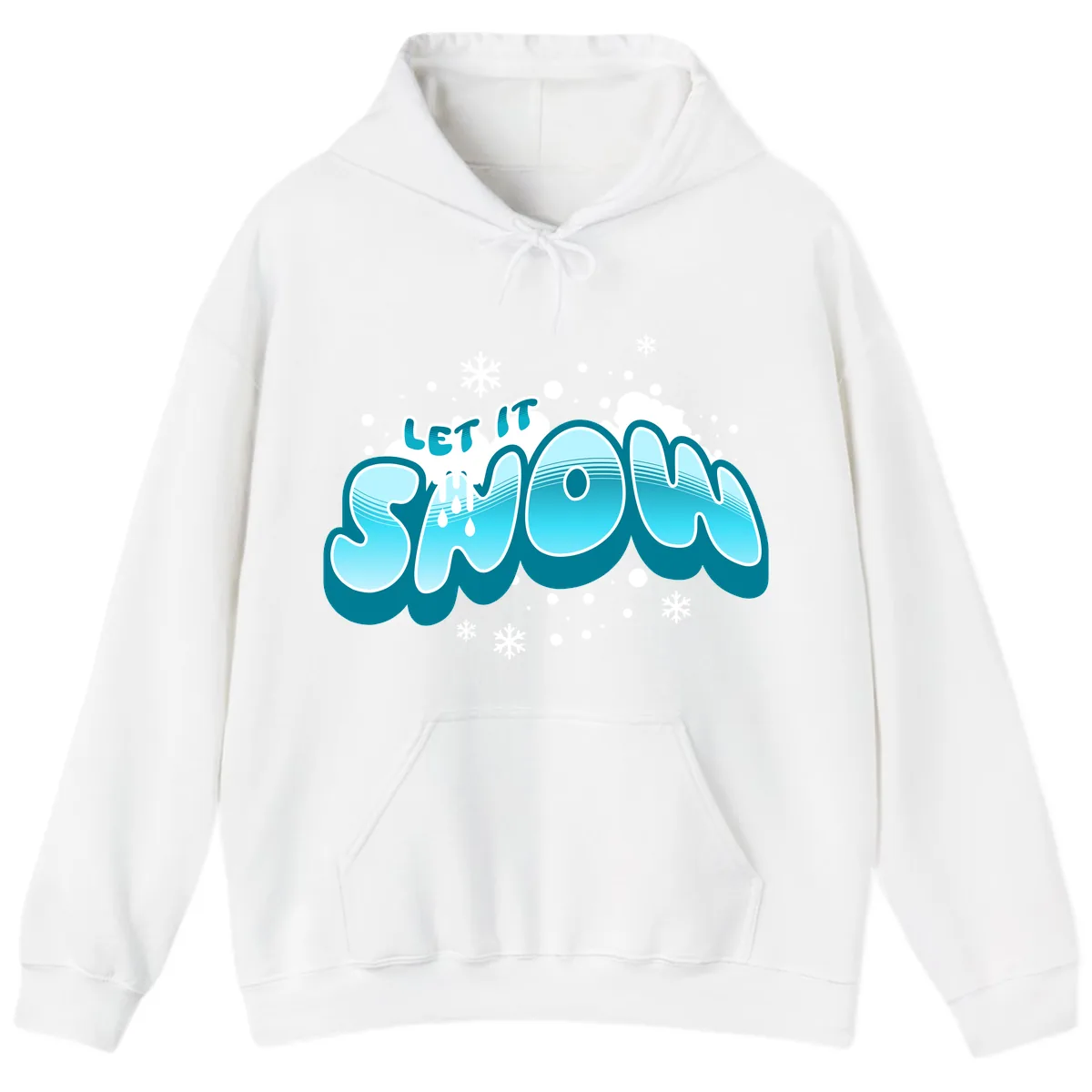 Let It Snow Holiday Typography Hoodie in White