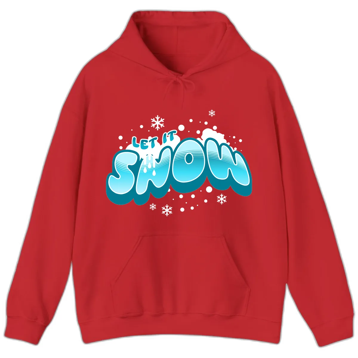Let It Snow Holiday Typography Hoodie in Red