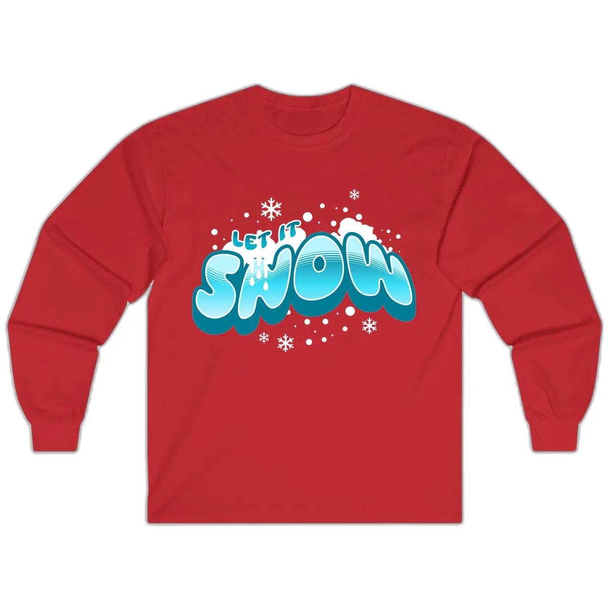 Let It Snow Holiday Typography Long Sleeve in Red