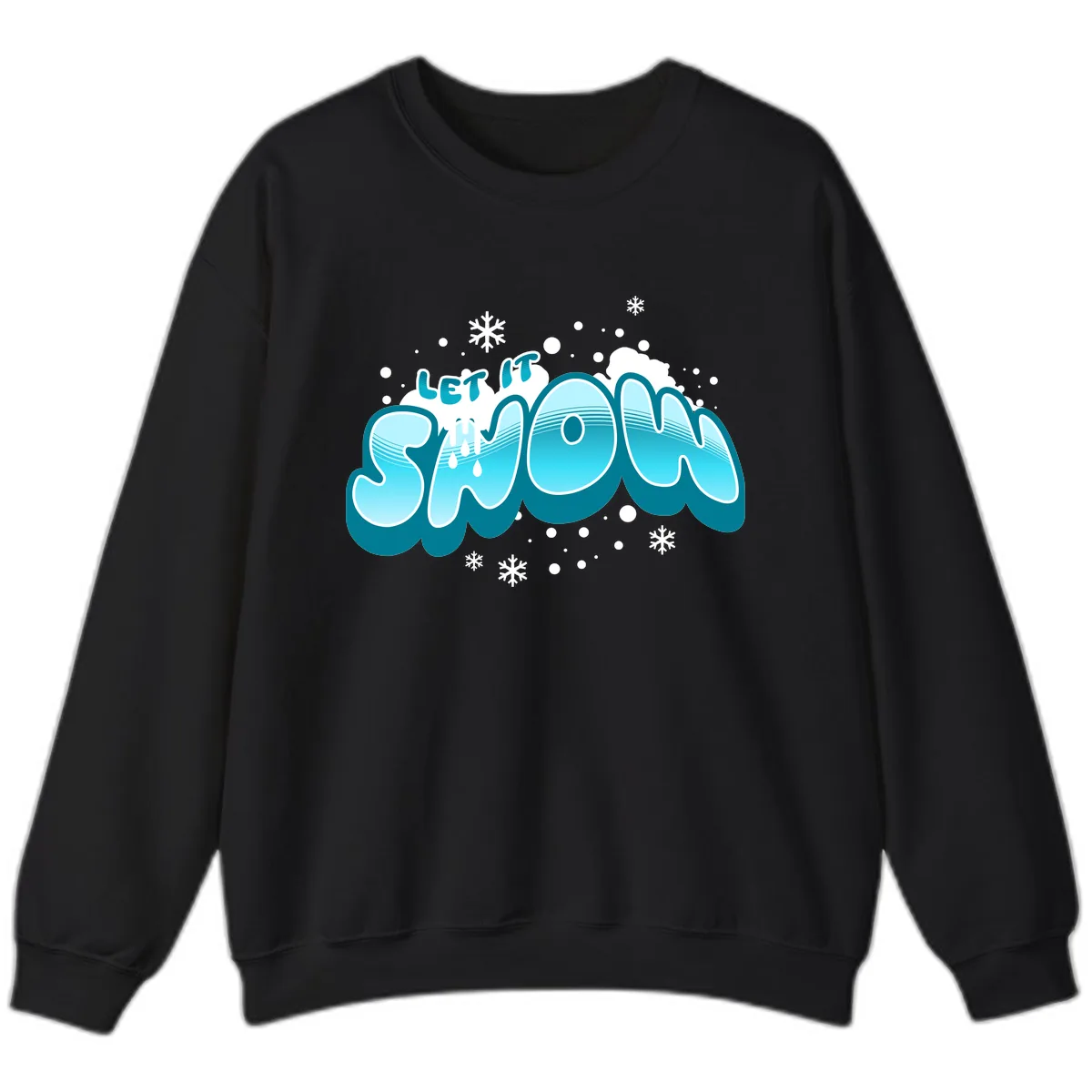 Let It Snow Holiday Typography Sweatshirt in Black
