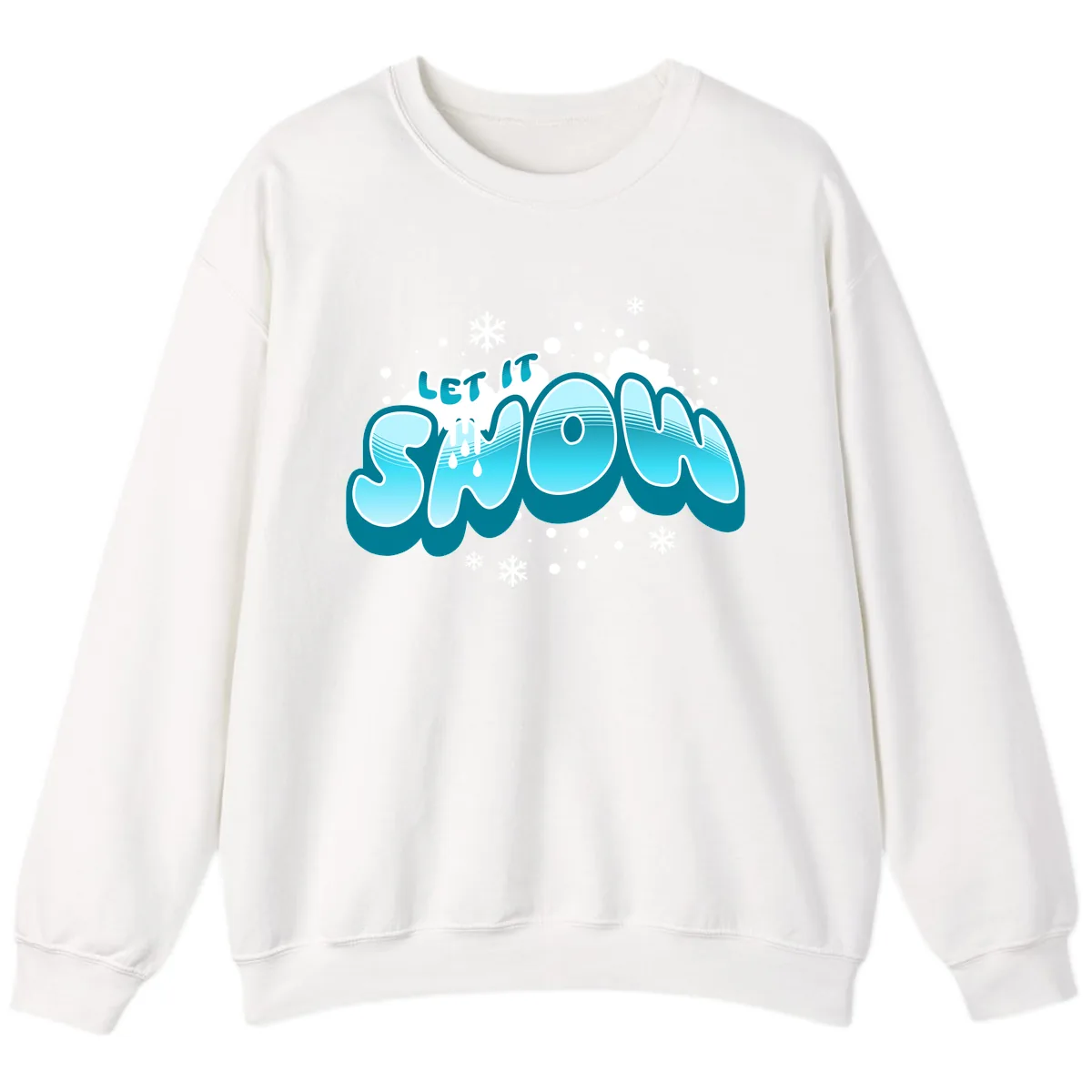 Let It Snow Holiday Typography Sweatshirt in White