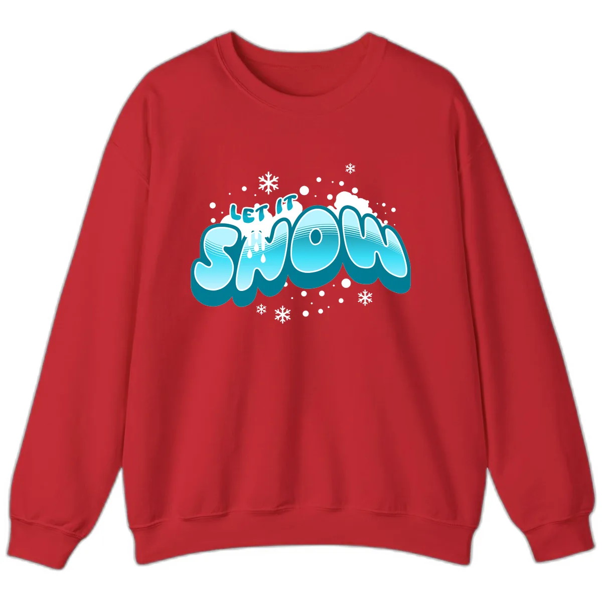 Let It Snow Holiday Typography Sweatshirt in Red