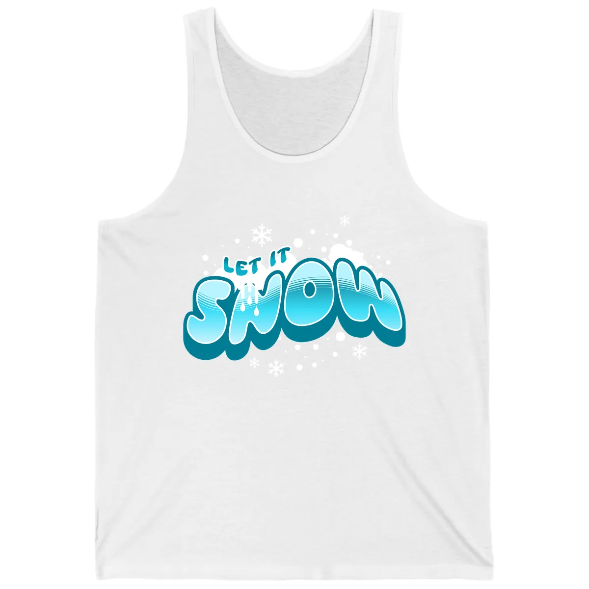 Let It Snow Holiday Typography Tank in White