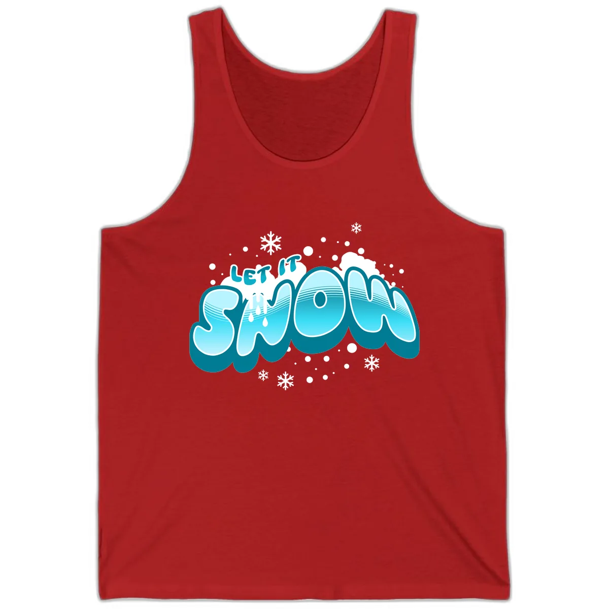 Let It Snow Holiday Typography Tank in Red