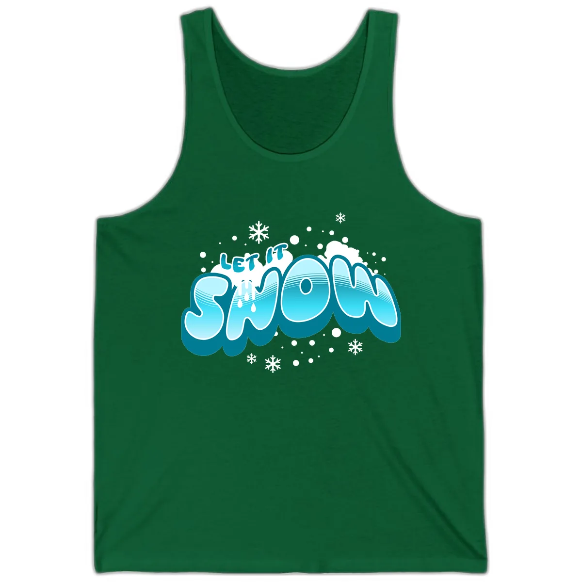 Let It Snow Holiday Typography Tank in Kelly