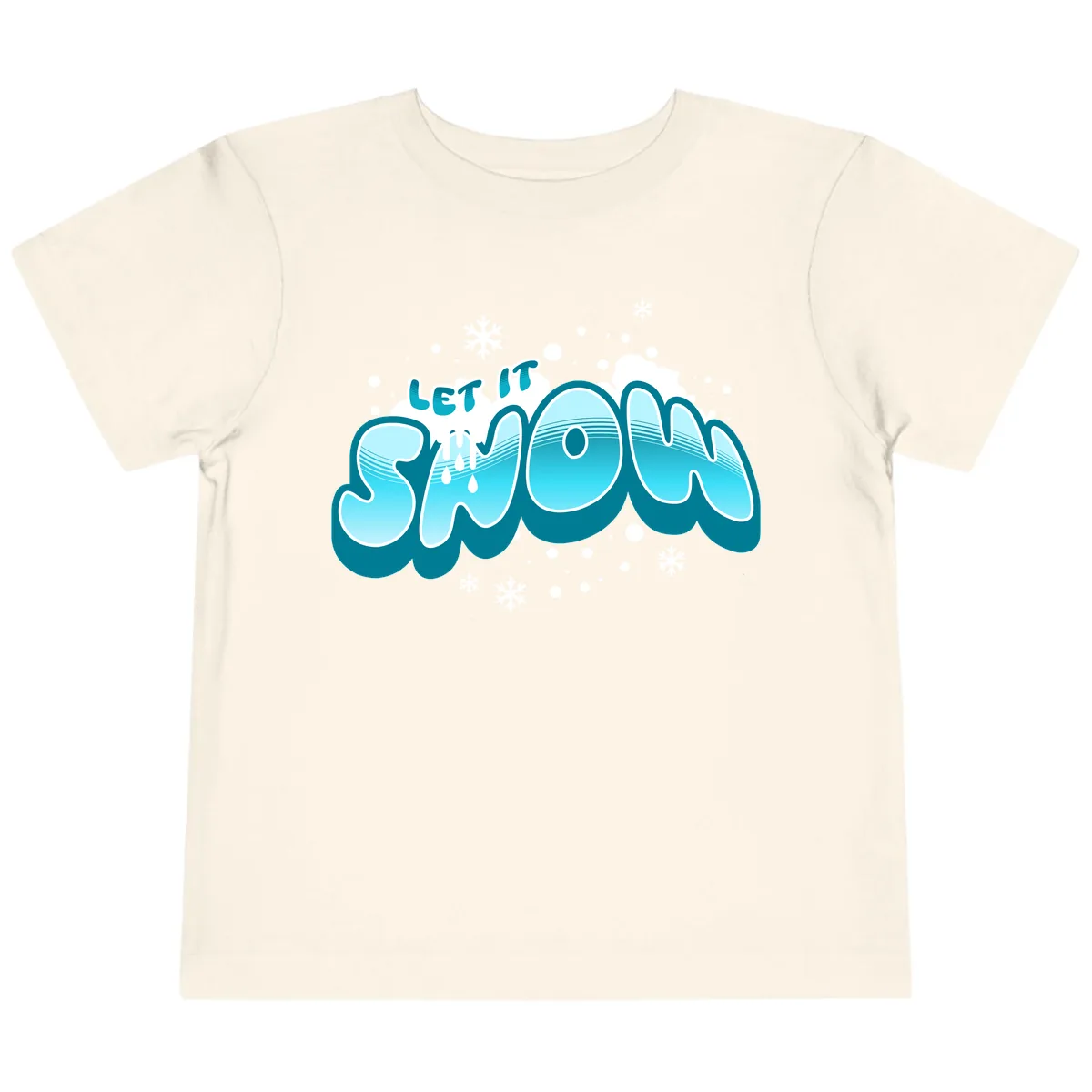 Let It Snow Holiday Typography Toddler T-Shirt in Natural